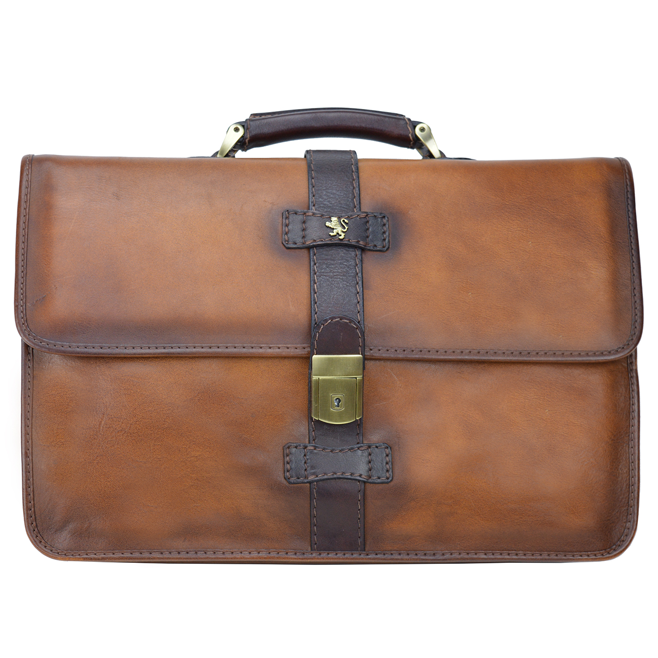 Briefcase Pratomagno in cow leather