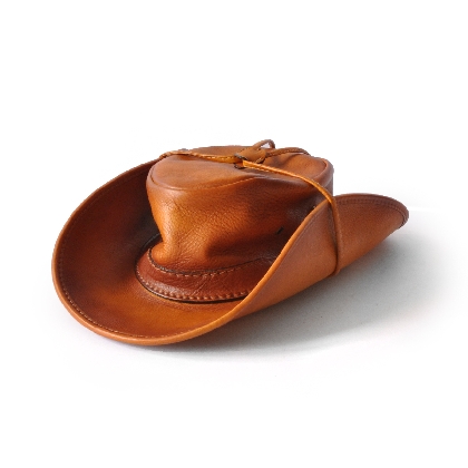 <span class="smallTextProdInfo">[BCO040/57]</span> - Cagliostro Hat 57 cm in cow leather - Bruce Cognac