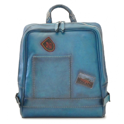 <span class="smallTextProdInfo">[BBL102]</span> - Firenze Laptop Backpack in cow leather B102 - Bruce Blue