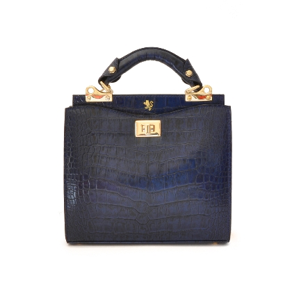 <span class="smallTextProdInfo">[KBL150/26]</span> - Anna Maria Luisa de' Medici Small King Lady Bag in cow leather - King Blue