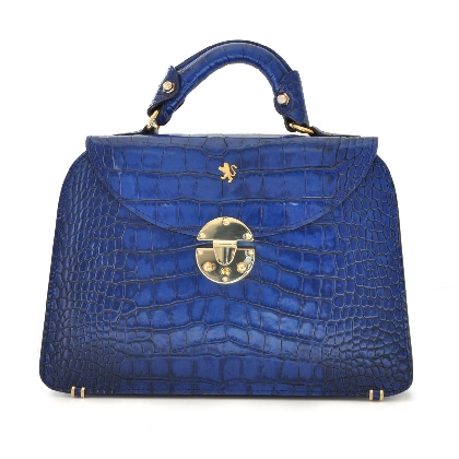 <span class="smallTextProdInfo">[KBL285/P]</span> - Veneziano Small King Handbag in cow leather - King Blue