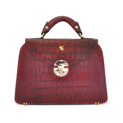 <span class="smallTextProdInfo">[KCL285/P]</span> - Veneziano Small King Handbag in cow leather - King Cherry