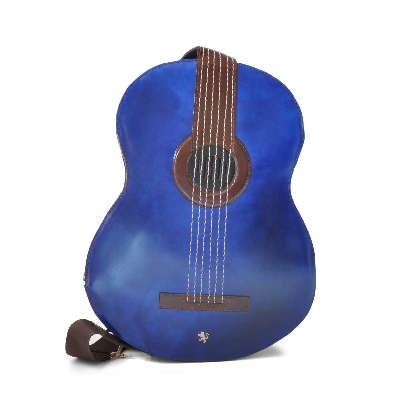 <span class="smallTextProdInfo">[RBE434]</span> - Da Filicaja Guitar Backpack in cow leather - Electric Blue Radica