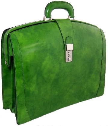 <span class="smallTextProdInfo">[RVS120]</span> - Brunelleschi Briefcase in cow leather - Radica Dark Green