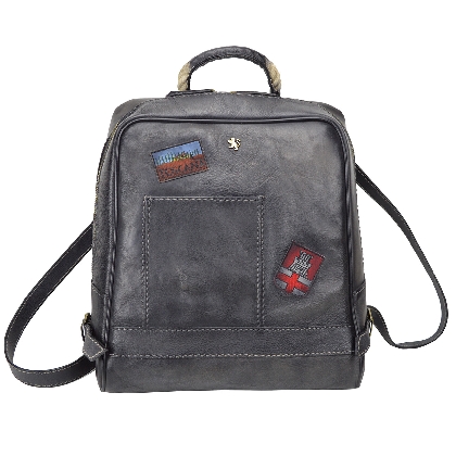 <span class="smallTextProdInfo">[BGR102]</span> - Firenze Laptop Backpack in cow leather B102 - Bruce Grey