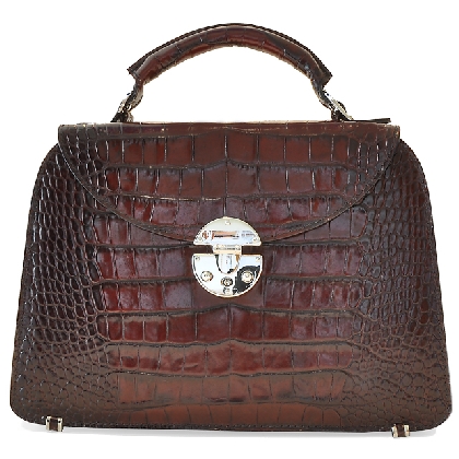 <span class="smallTextProdInfo">[KMA285/P]</span> - Veneziano Small King Handbag in cow leather - King Brown