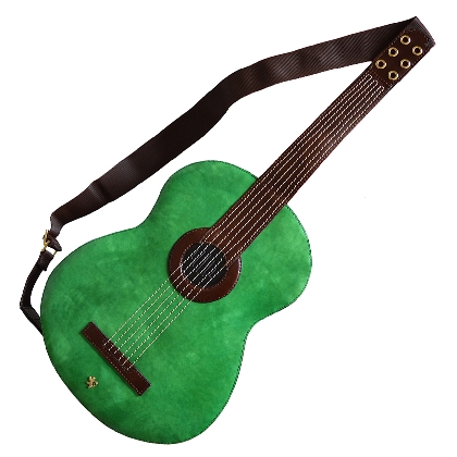 <span class="smallTextProdInfo">[REM434]</span> - Da Filicaja Guitar Backpack in cow leather - Radica Emerald