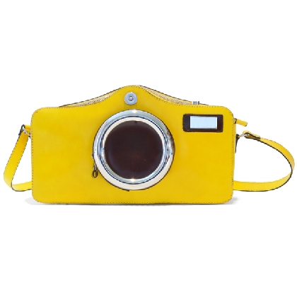 <span class="smallTextProdInfo">[RYE444]</span> - Photocamera Radica Shoulder Bag in cow leather - Radica Yellow