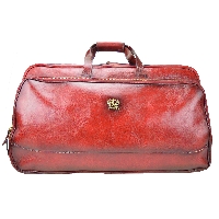 Transiberiana B342 / G Cherry Travel Bag in cow leather